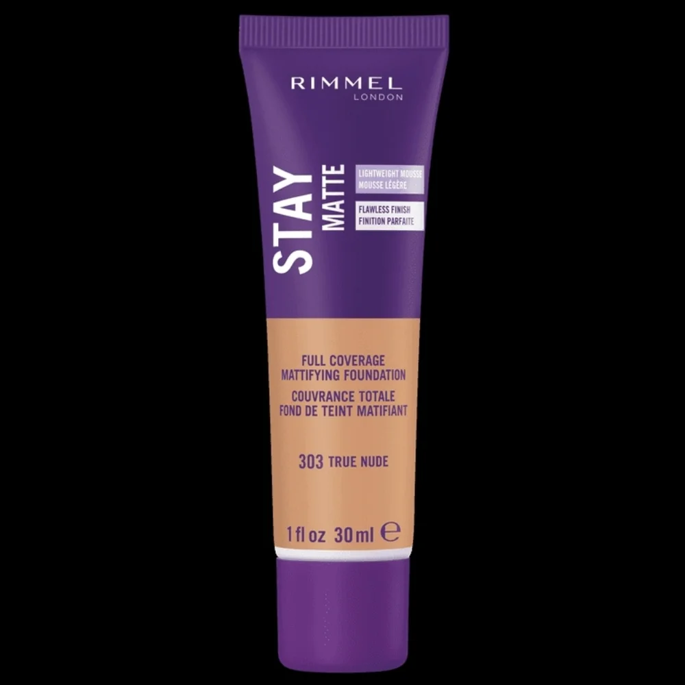 Rimmel Stay Matte Foundation, Silky Formula, Liquid Mousse, 303 True Nude